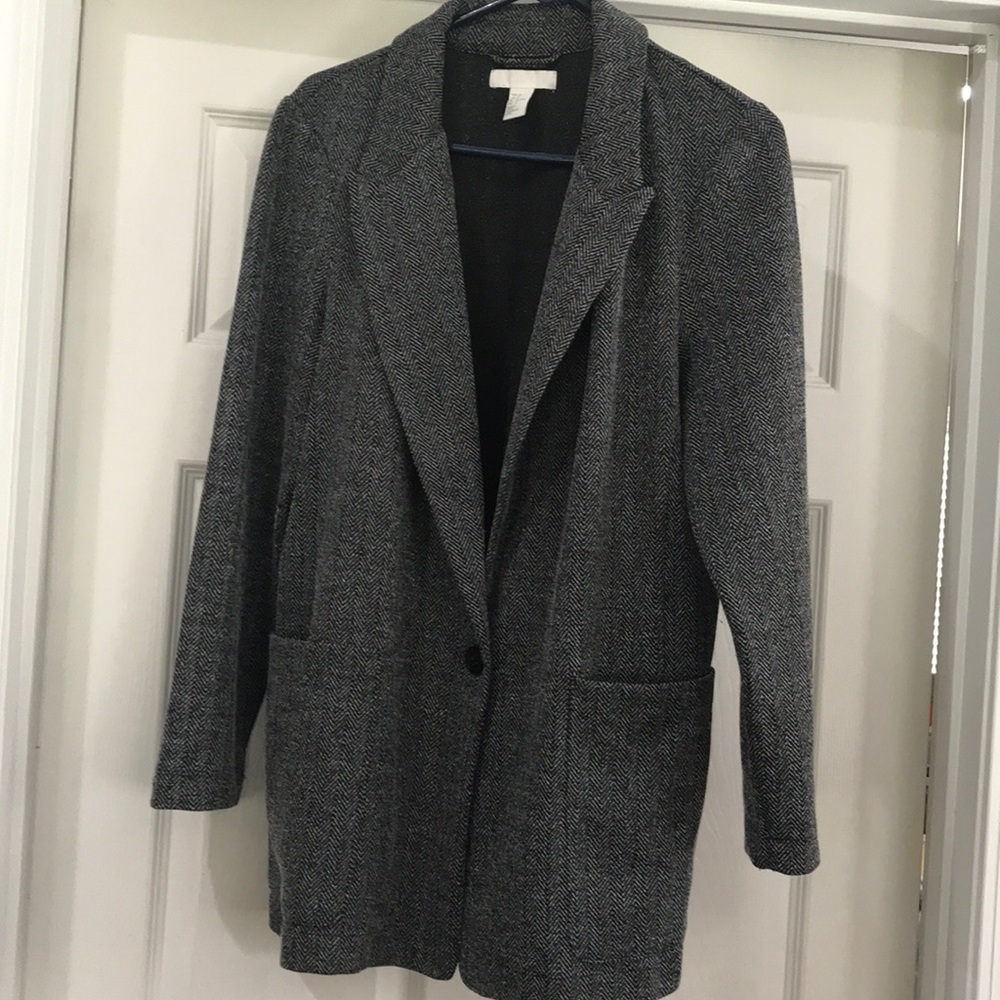 Black and white blazer